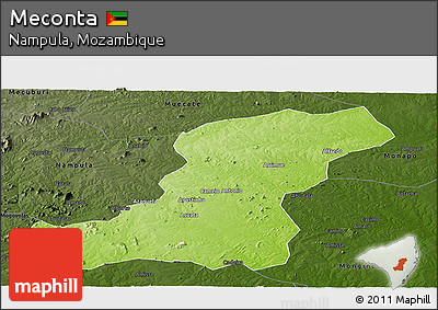 Physical Panoramic Map of Meconta, darken