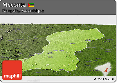 Physical Panoramic Map of Meconta, darken
