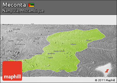 Physical Panoramic Map of Meconta, desaturated
