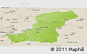 Physical Panoramic Map of Meconta, shaded relief outside