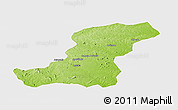 Physical Panoramic Map of Meconta, single color outside