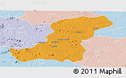 Political Panoramic Map of Meconta, lighten