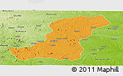 Political Panoramic Map of Meconta, physical outside