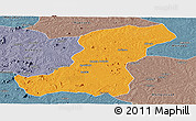 Political Panoramic Map of Meconta, semi-desaturated