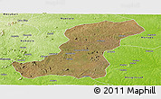 Satellite Panoramic Map of Meconta, physical outside