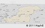 Shaded Relief Panoramic Map of Meconta, desaturated