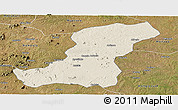 Shaded Relief Panoramic Map of Meconta, satellite outside