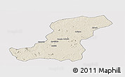 Shaded Relief Panoramic Map of Meconta, single color outside