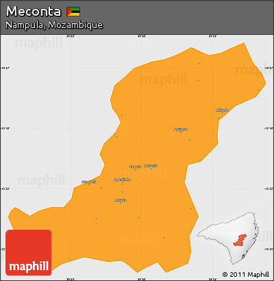 Political Simple Map of Meconta, single color outside