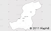 Silver Style Simple Map of Meconta, cropped outside