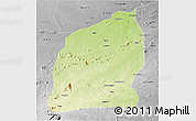 Physical 3D Map of Mecuburi, desaturated