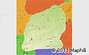 Physical 3D Map of Mecuburi, political outside