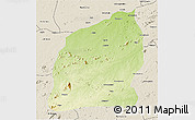 Physical 3D Map of Mecuburi, shaded relief outside
