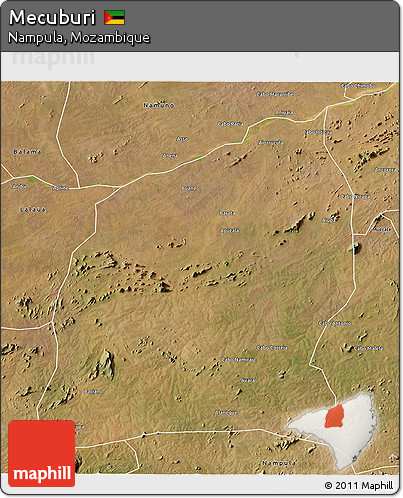 Satellite 3D Map of Mecuburi