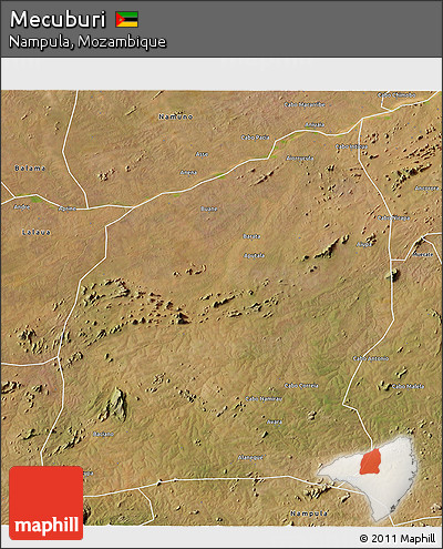 Satellite 3D Map of Mecuburi