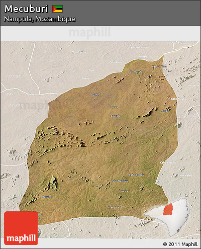 Satellite 3D Map of Mecuburi, lighten
