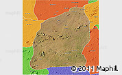 Satellite 3D Map of Mecuburi, political outside