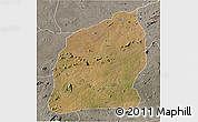 Satellite 3D Map of Mecuburi, semi-desaturated