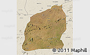 Satellite 3D Map of Mecuburi, shaded relief outside