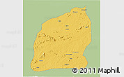 Savanna Style 3D Map of Mecuburi, single color outside