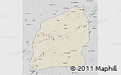 Shaded Relief 3D Map of Mecuburi, desaturated