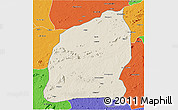 Shaded Relief 3D Map of Mecuburi, political outside