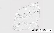 Silver Style 3D Map of Mecuburi, single color outside