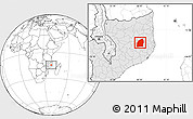 Blank Location Map of Mecuburi, highlighted country