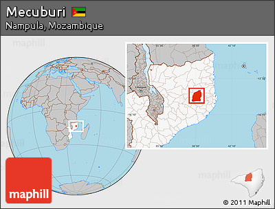 Gray Location Map of Mecuburi, highlighted country