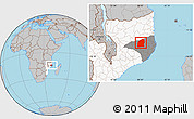 Gray Location Map of Mecuburi, highlighted country, highlighted parent region