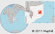 Gray Location Map of Mecuburi, highlighted country