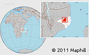 Gray Location Map of Mecuburi, highlighted parent region