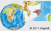 Physical Location Map of Mecuburi, highlighted country, highlighted parent region