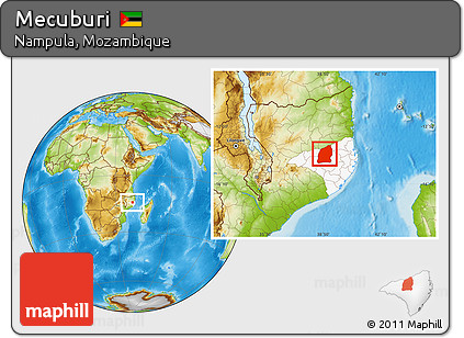 Physical Location Map of Mecuburi, highlighted parent region