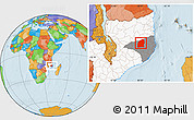 Political Location Map of Mecuburi, highlighted country, highlighted parent region