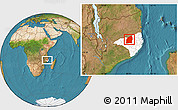 Satellite Location Map of Mecuburi, highlighted parent region