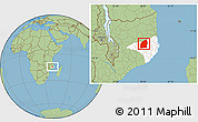 Savanna Style Location Map of Mecuburi, highlighted parent region