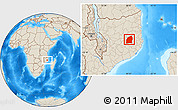 Shaded Relief Location Map of Mecuburi