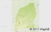 Physical Map of Mecuburi, lighten