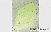 Physical Map of Mecuburi, semi-desaturated
