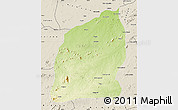 Physical Map of Mecuburi, shaded relief outside