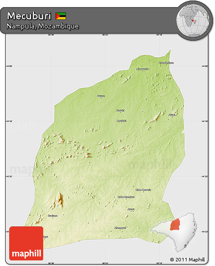 Physical Map of Mecuburi, single color outside