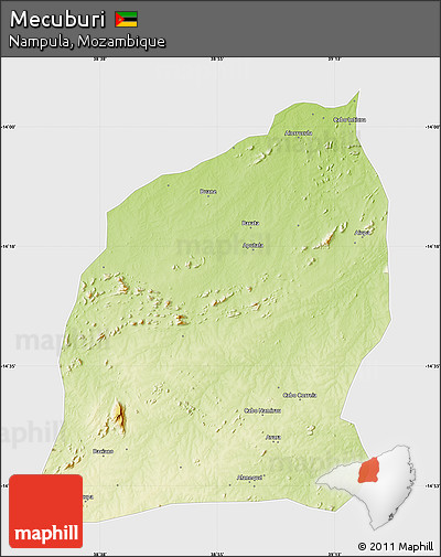 Physical Map of Mecuburi, single color outside