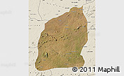 Satellite Map of Mecuburi, shaded relief outside