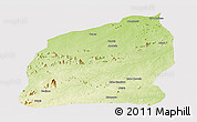 Physical Panoramic Map of Mecuburi, cropped outside