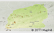 Physical Panoramic Map of Mecuburi, lighten, semi-desaturated