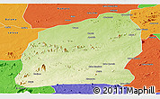 Physical Panoramic Map of Mecuburi, political outside