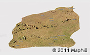 Satellite Panoramic Map of Mecuburi, cropped outside
