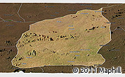 Satellite Panoramic Map of Mecuburi, darken