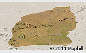 Satellite Panoramic Map of Mecuburi, lighten